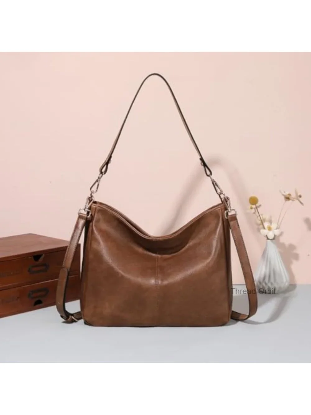 Women's Hobo Bag Soft Vegan Leather Shoulder Crossbody Purse Large Tote Multi